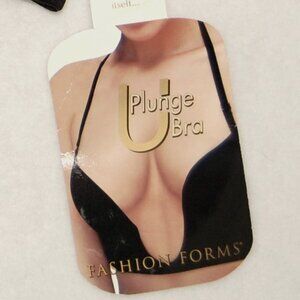 NWT Fashion Forms, Size 34B, U Plunge Bra, Black